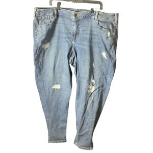 Lane Bryant Plus‎ Size Boyfriend Distressed Denim Jeans Women 24R Blue Casual
